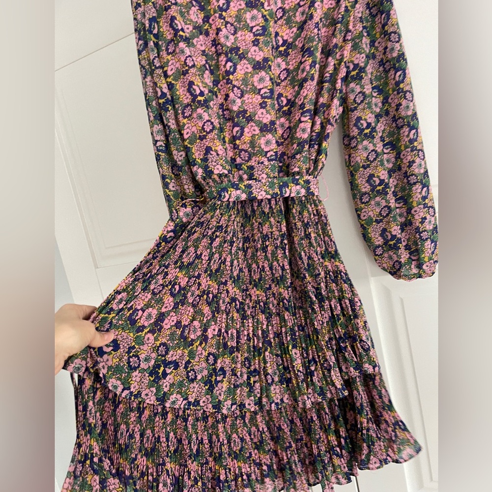 BODEN Plisse Skirt Mini Dress Cherry Blossom Floral Lawn US Size 14